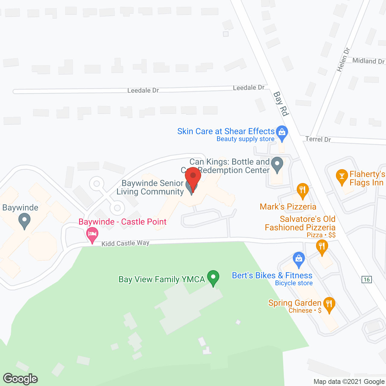 Map of the neighborhood around Sage Harbor at Baywinde