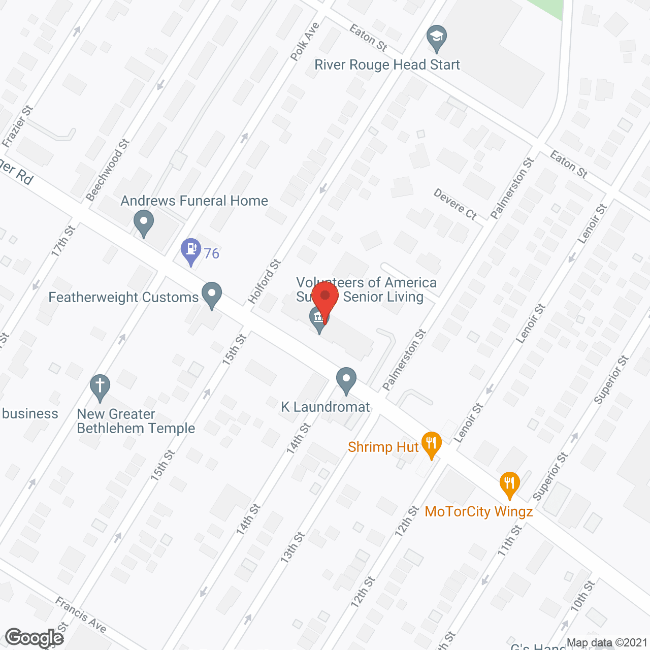 Map of the neighborhood around Sumby Senior Housing