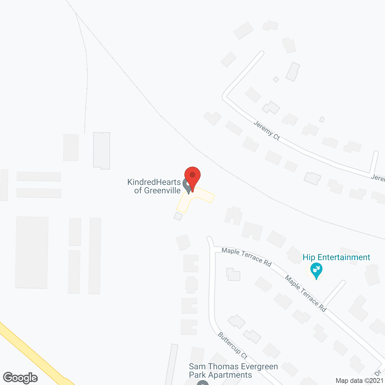 Map of the neighborhood around KindredHearts of Greenville