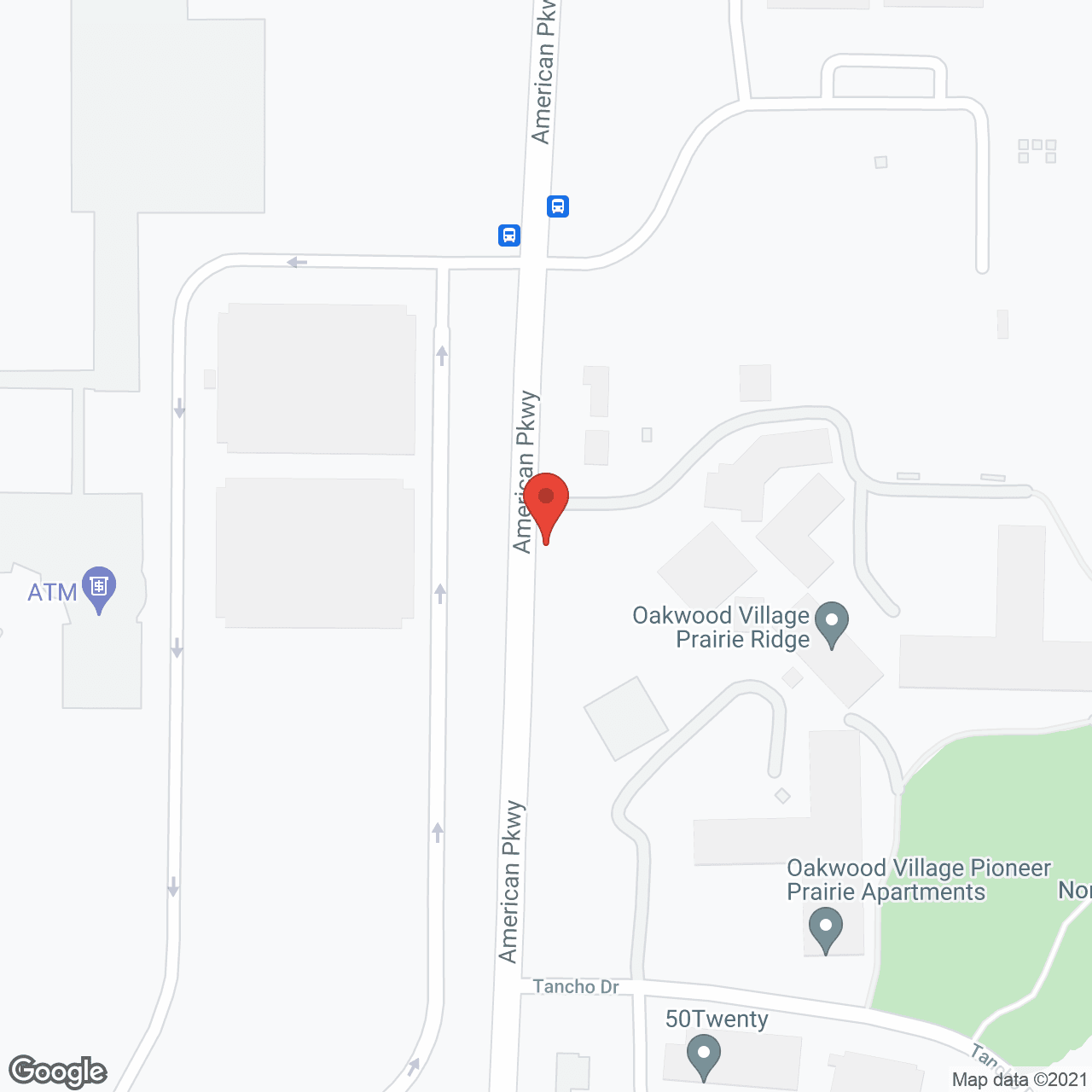 Map of the neighborhood around Oakwood Seasons €“ Oakwood East