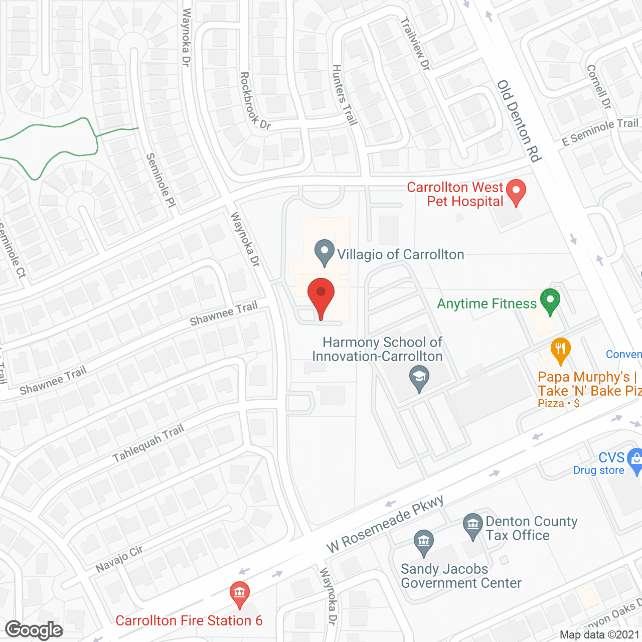 Map of the neighborhood around Carrollton Gardens