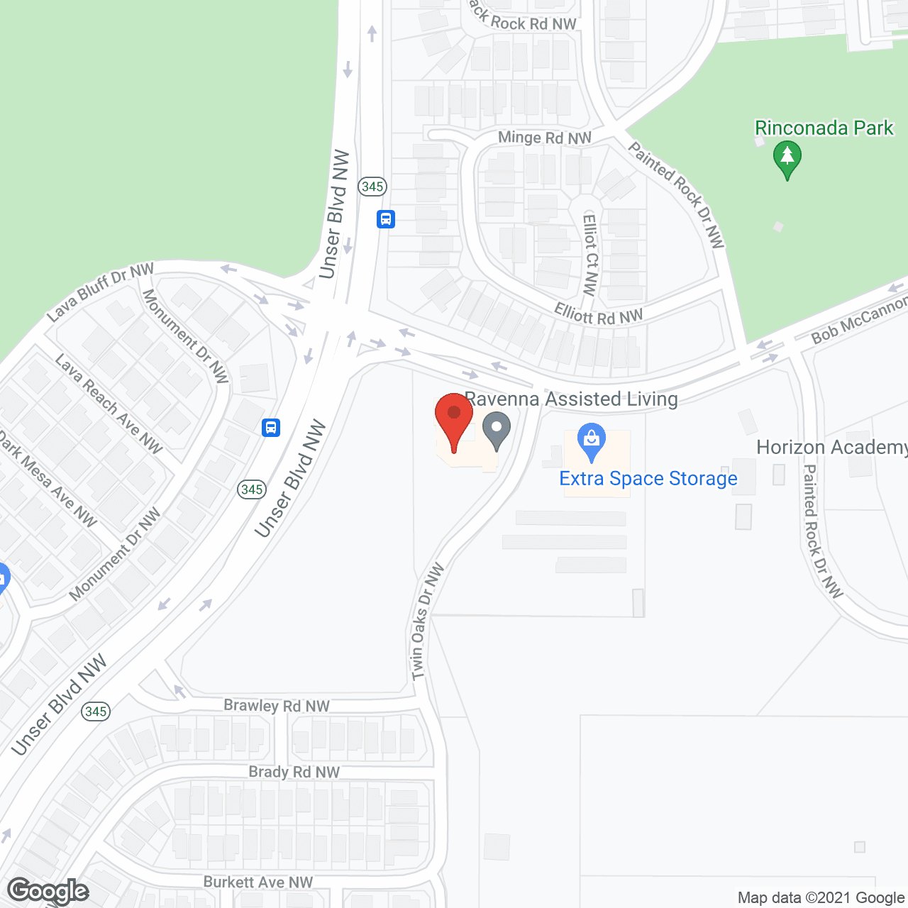 Map of the neighborhood around Ravenna Assisted Living