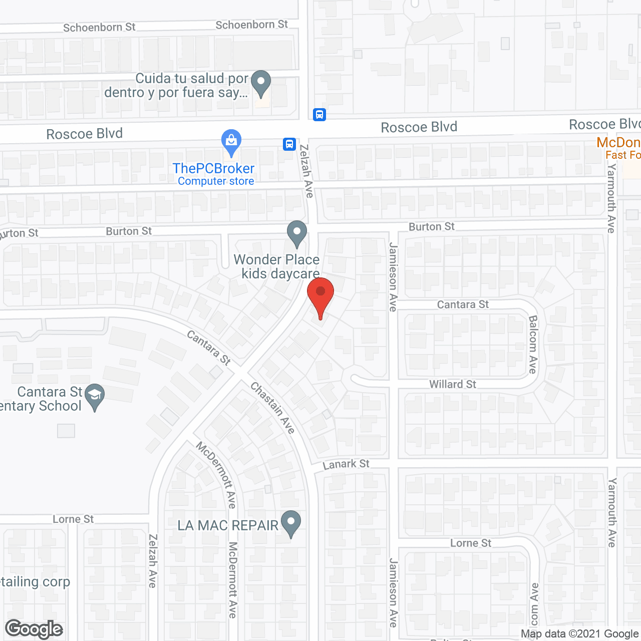 Map of the neighborhood around Hartland Care