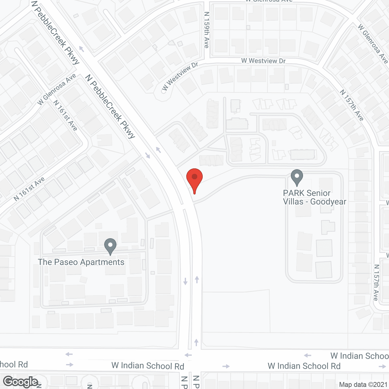 Map of the neighborhood around Park Senior Villas Assisted Living and Memory Care