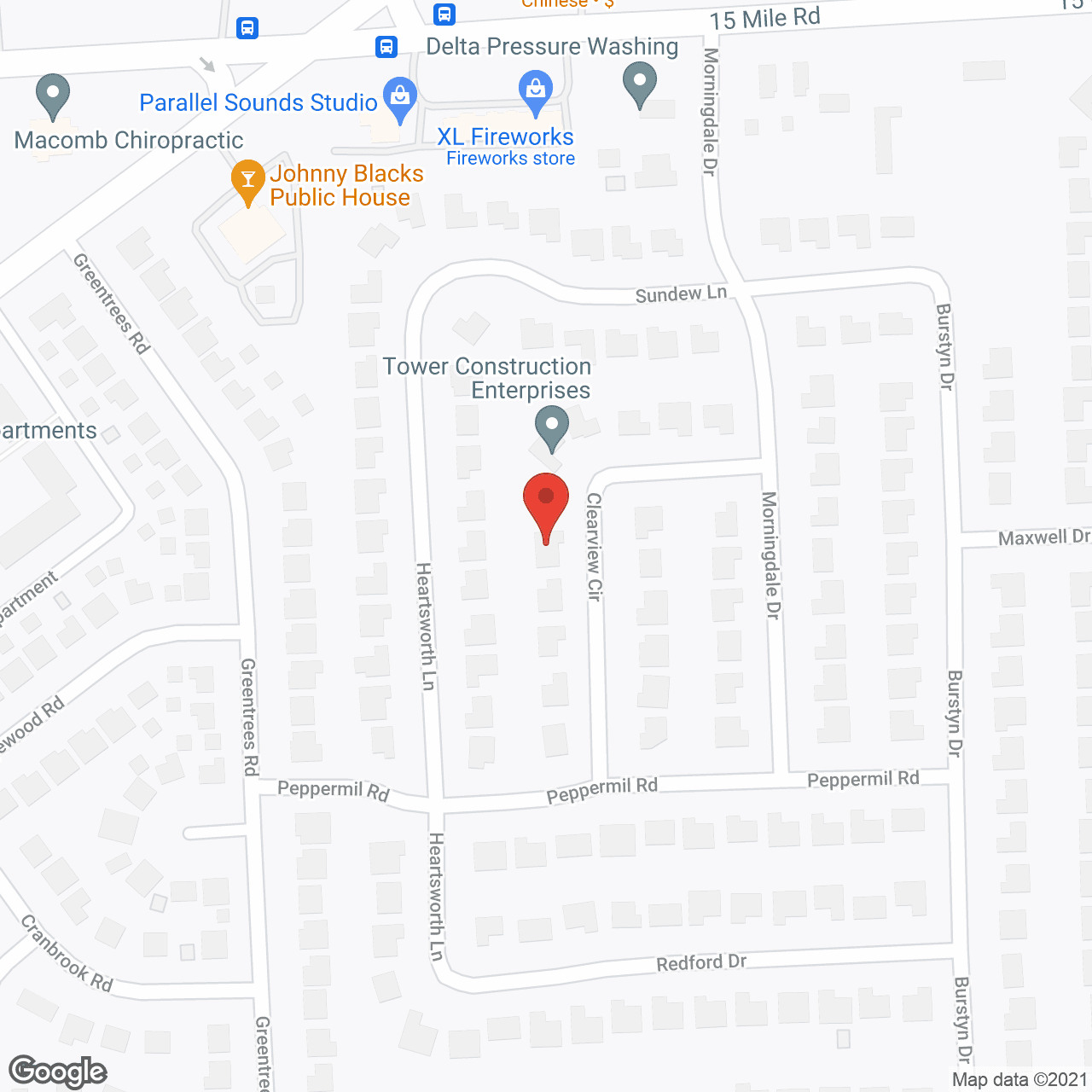 Map of the neighborhood around Genesis Senior Home