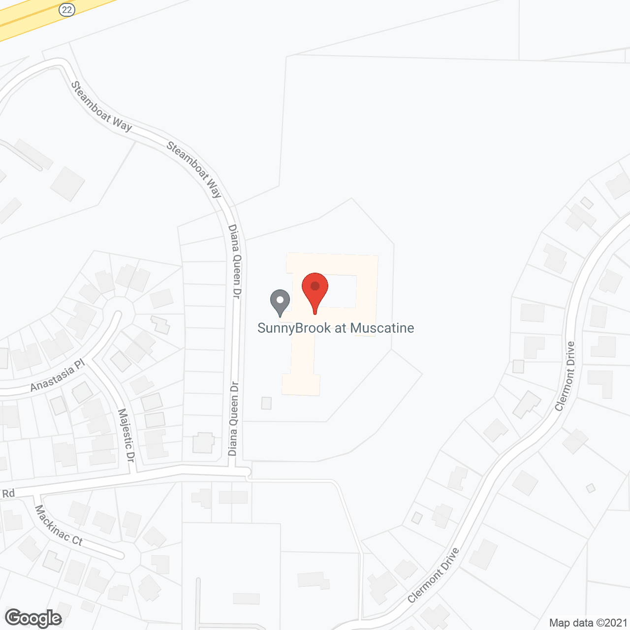 Map of the neighborhood around Addington Place of Muscatine