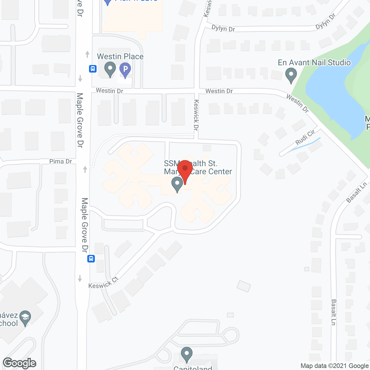 Map of the neighborhood around Ssm Health St Marys Care Center