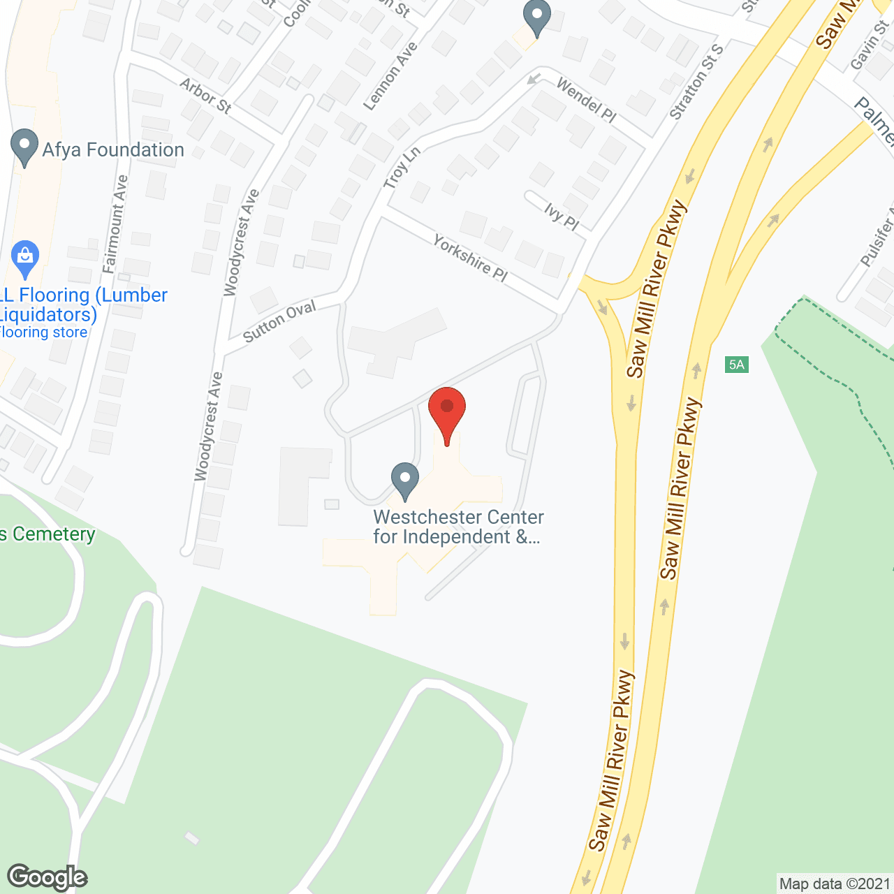 Map of the neighborhood around Westchester Center for Independent and Assisted