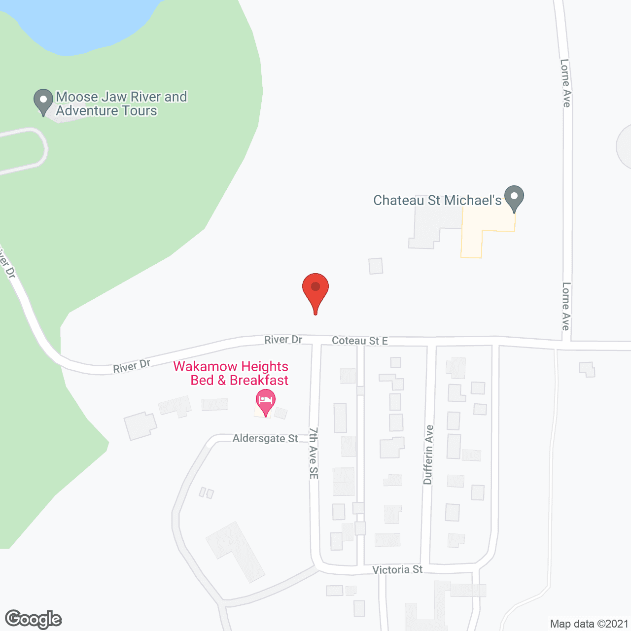 Map of the neighborhood around Chateau St. Michaels