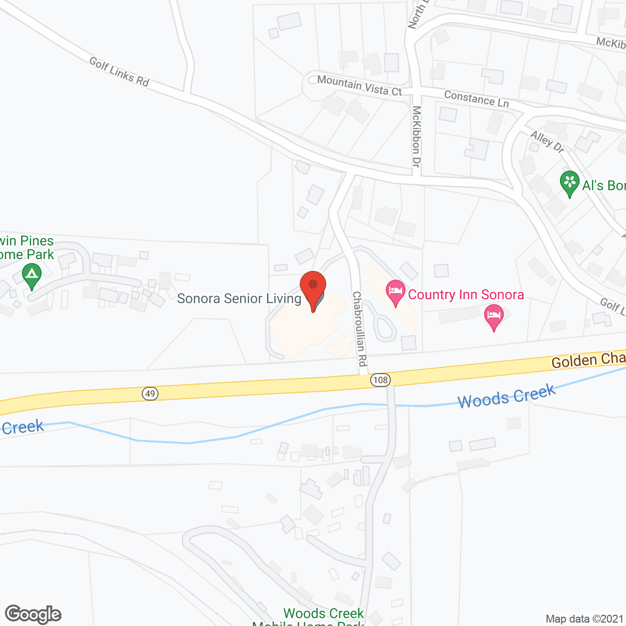 Map of the neighborhood around Sonora Senior Living