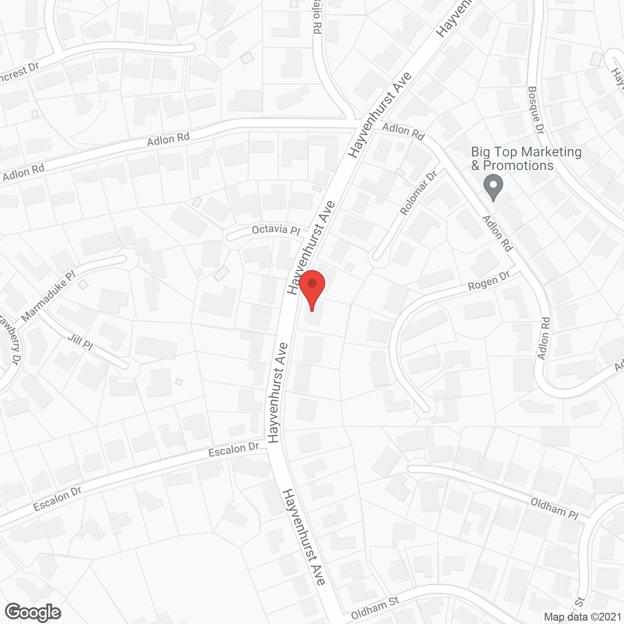 Map of the neighborhood around The Nest