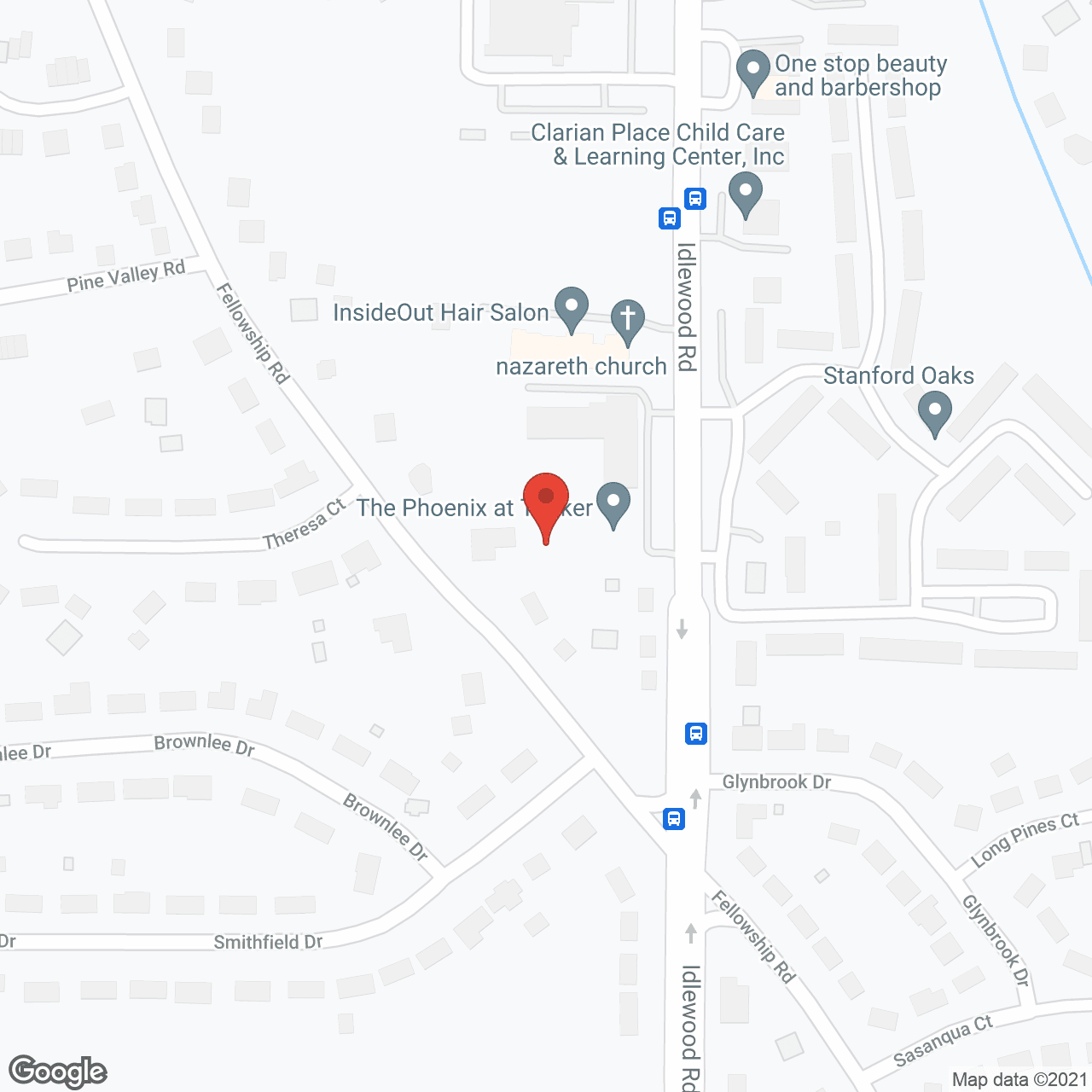 Map of the neighborhood around The Phoenix at Tucker