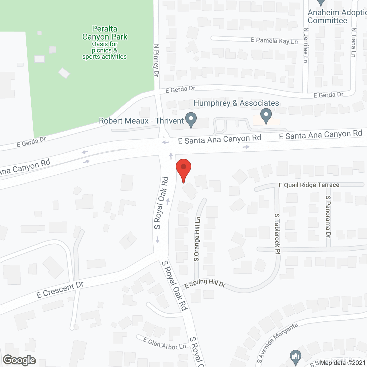 Map of the neighborhood around Orange Hill Quality Care