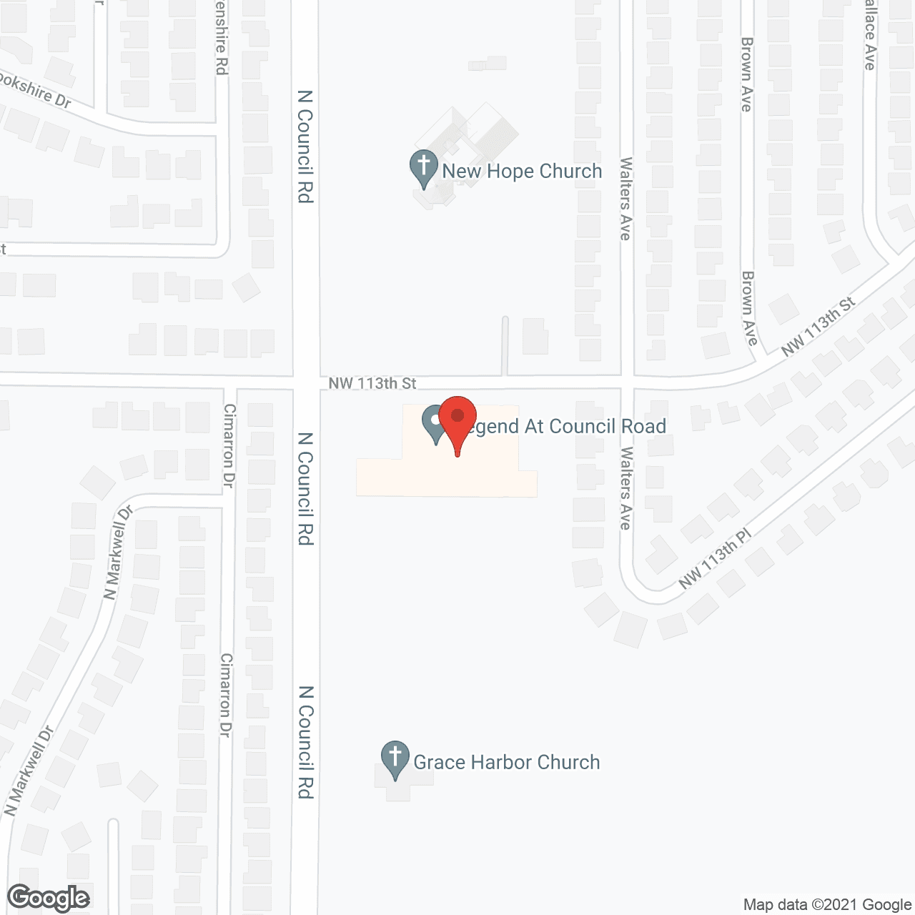 Map of the neighborhood around Legend at Council Road