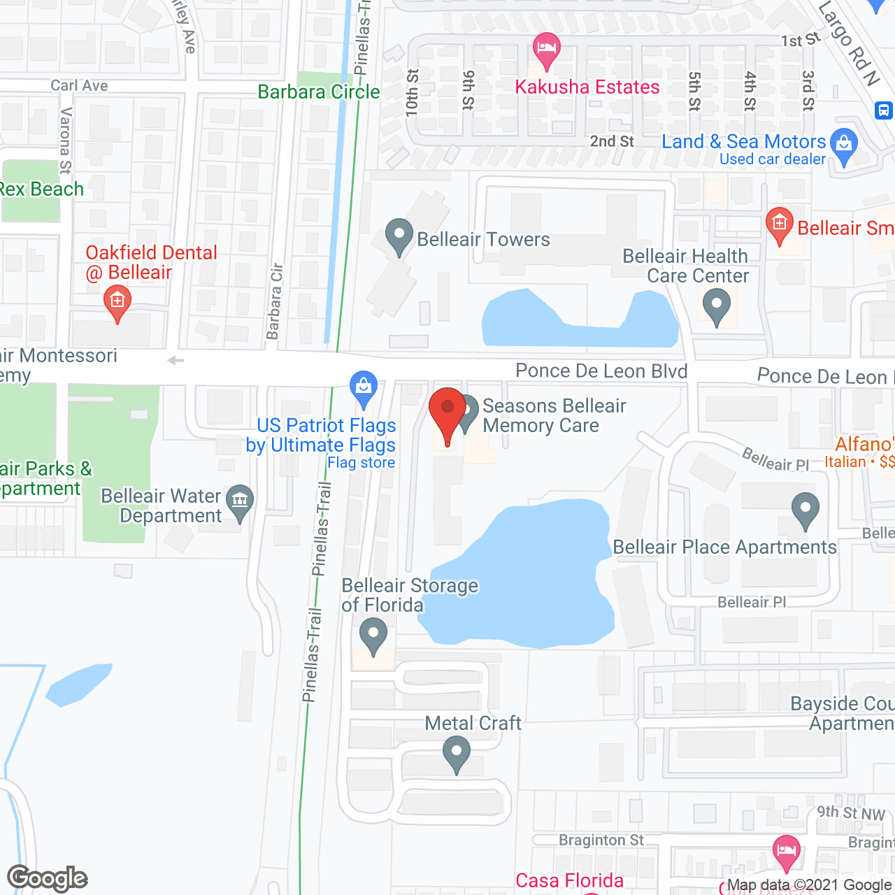 Map of the neighborhood around Seasons Belleair