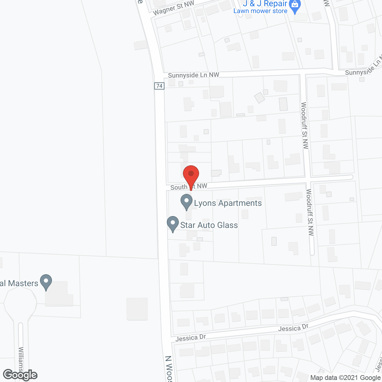 Map of the neighborhood around The Inn At Northwood Village