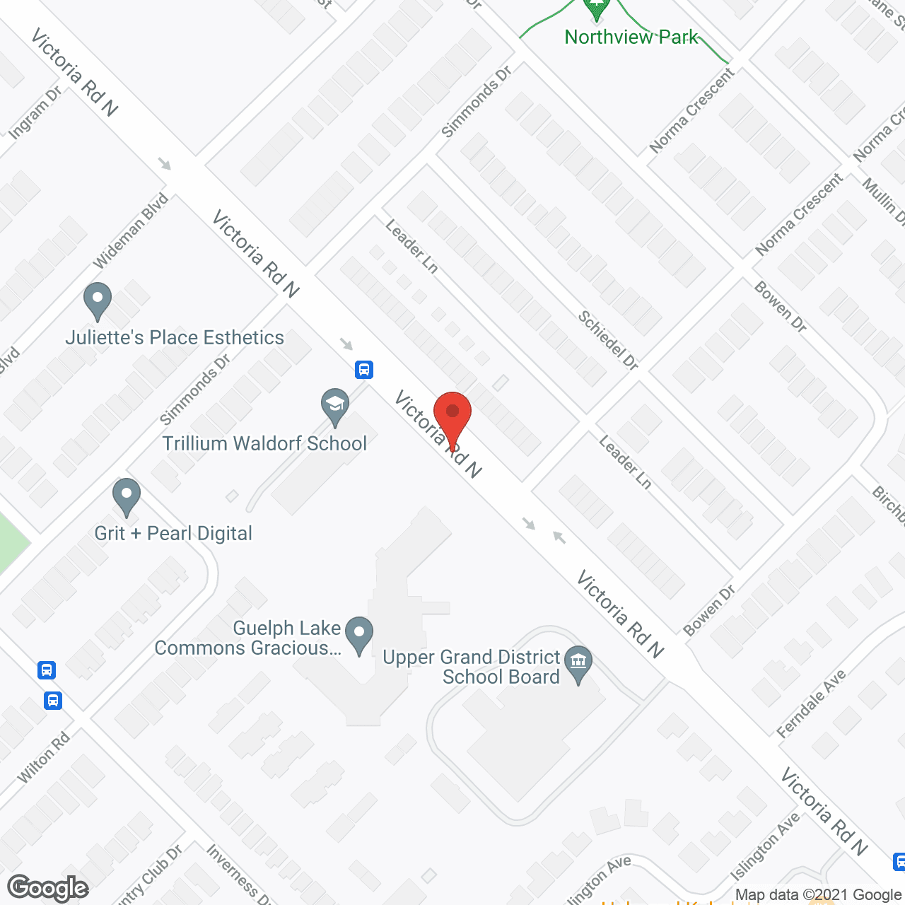 Map of the neighborhood around Guelph Lake Commons