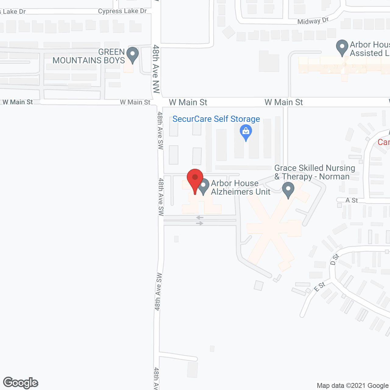 Map of the neighborhood around Arbor House Reminisce