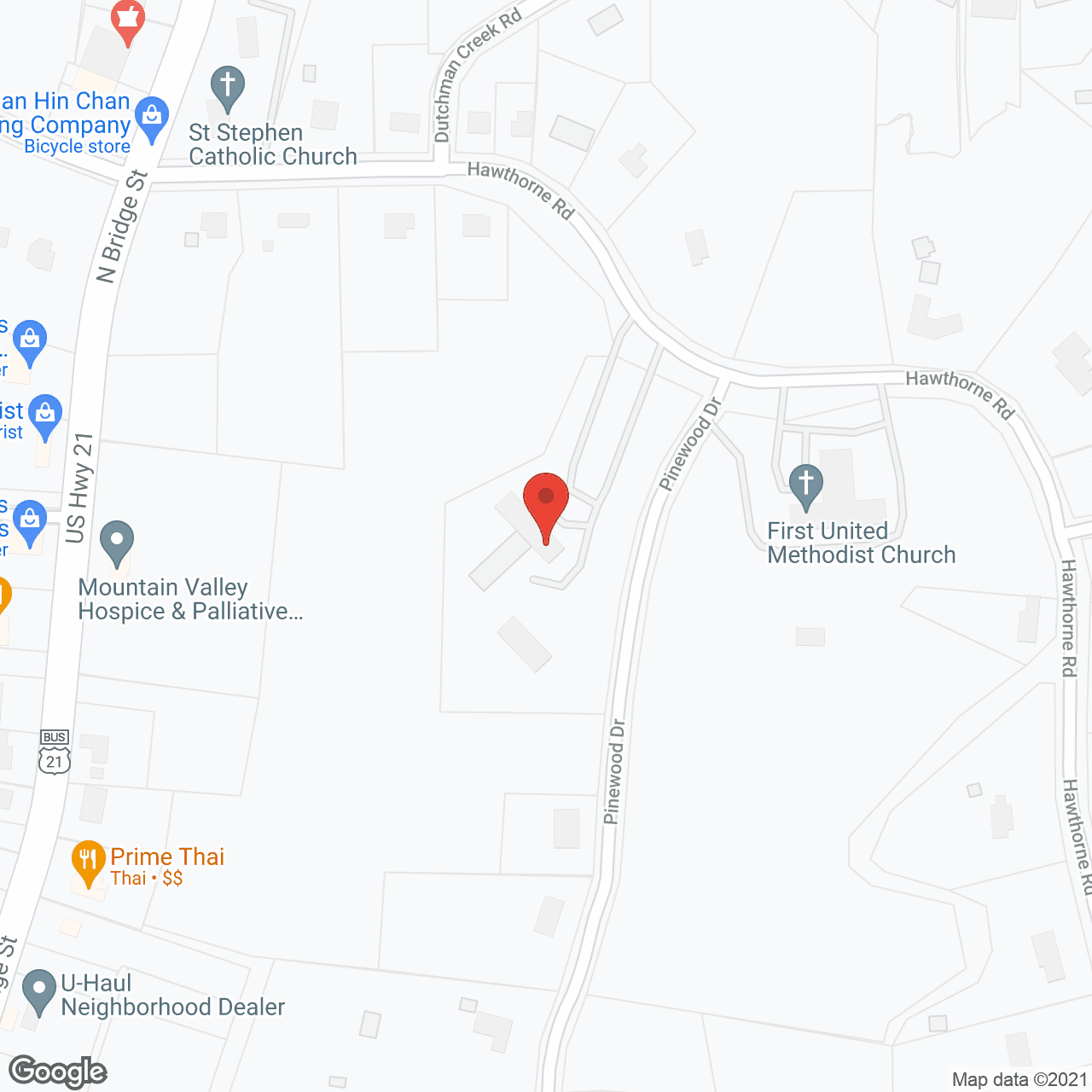 Map of the neighborhood around Chatham Woods Senior