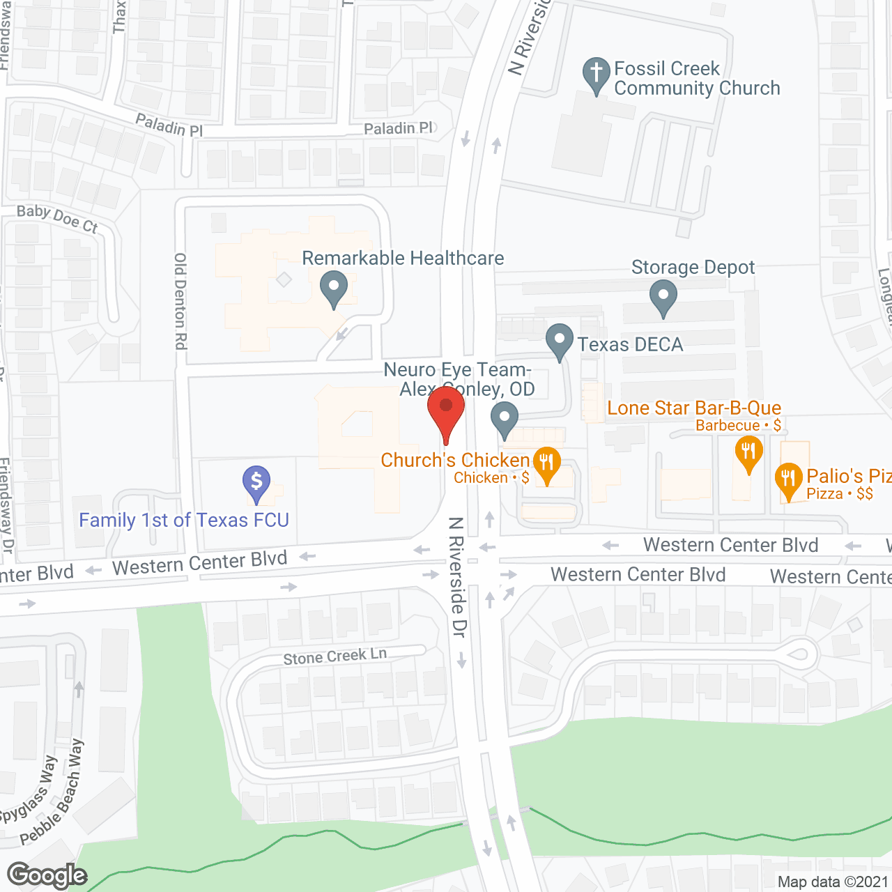 Map of the neighborhood around Riverside Oxford Memory Care