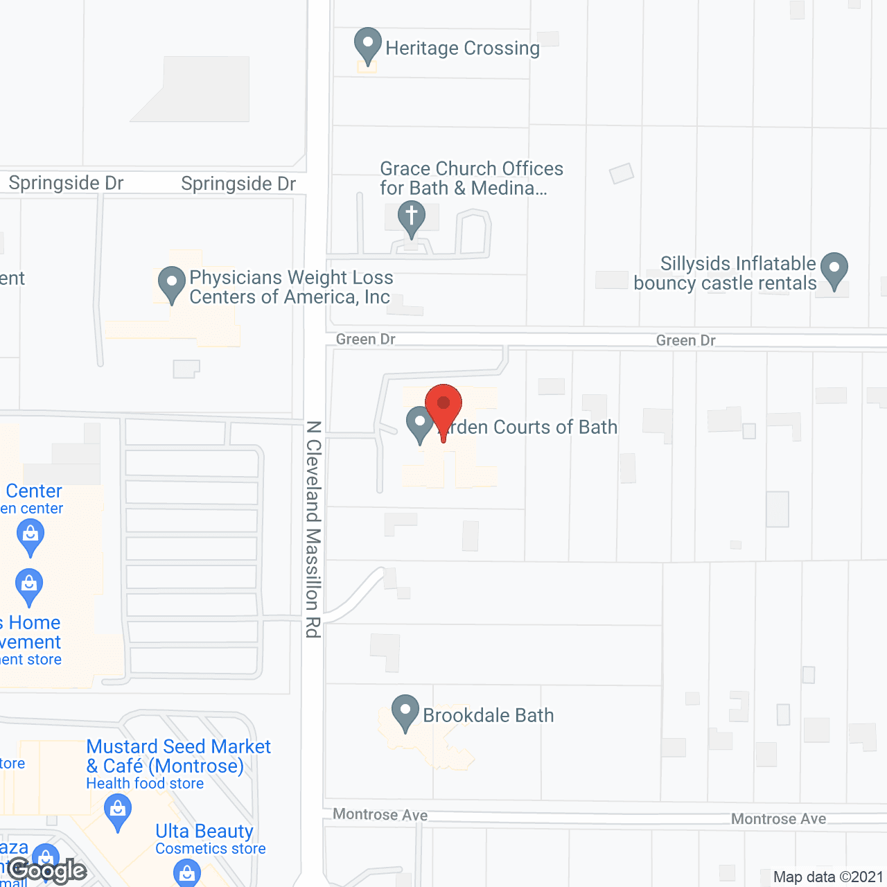 Map of the neighborhood around Arden Courts A ProMedica Memory Care Community in Bath