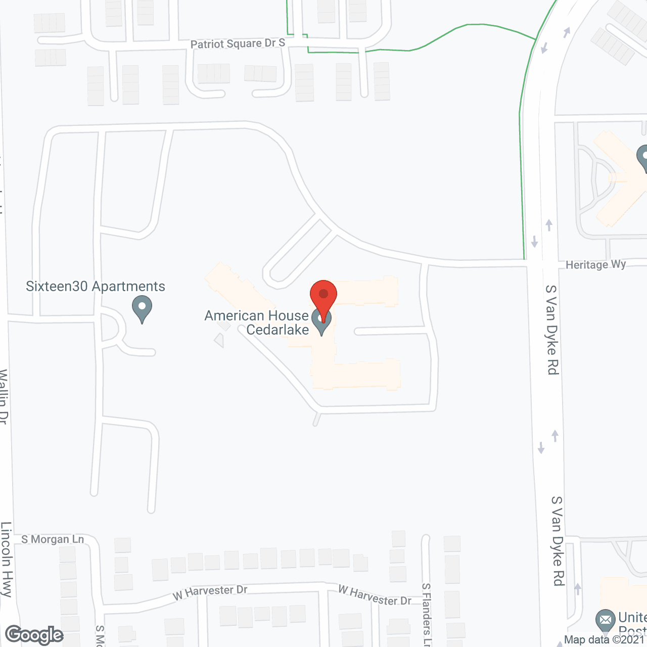 Map of the neighborhood around American House Cedarlake