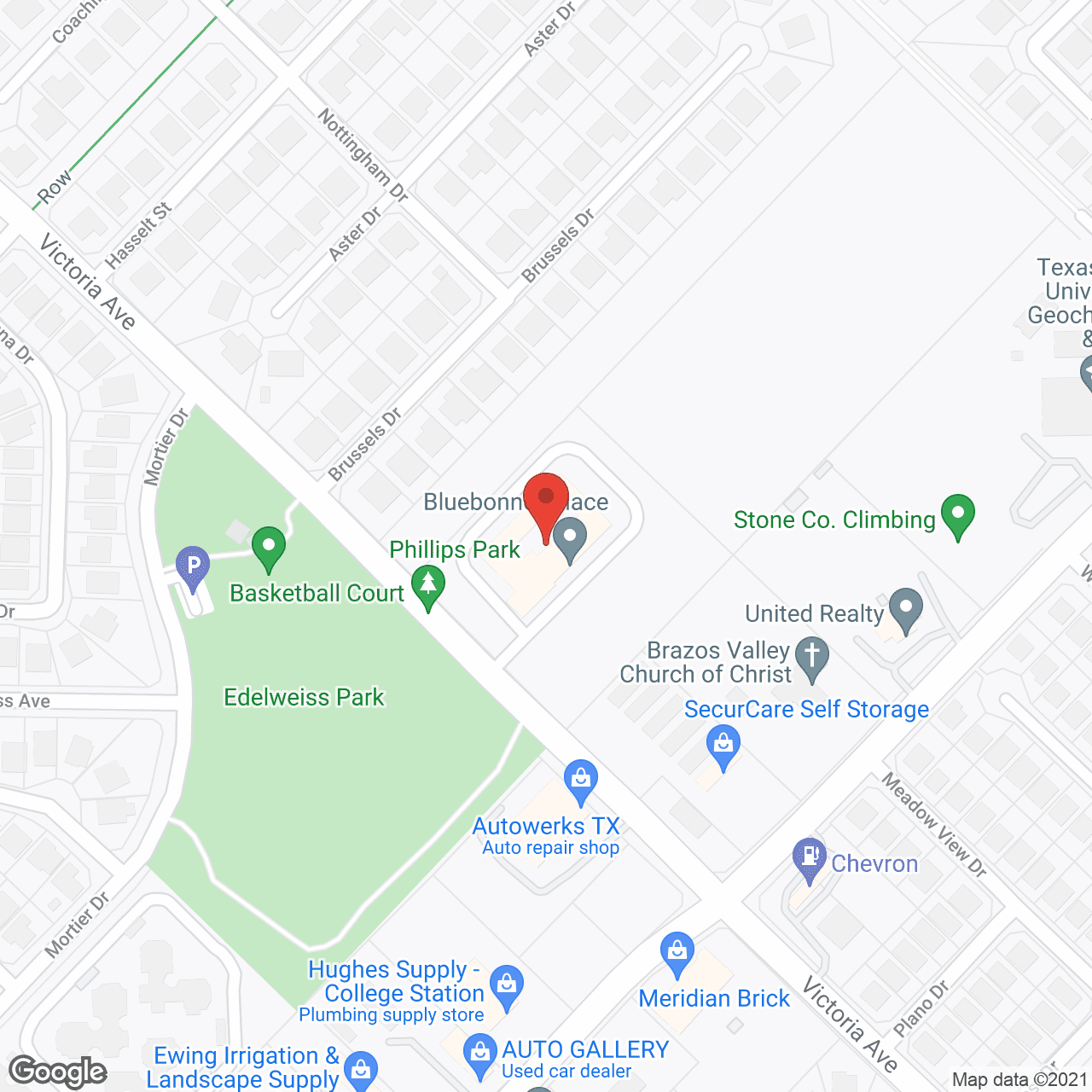 Map of the neighborhood around Bluebonnet Court