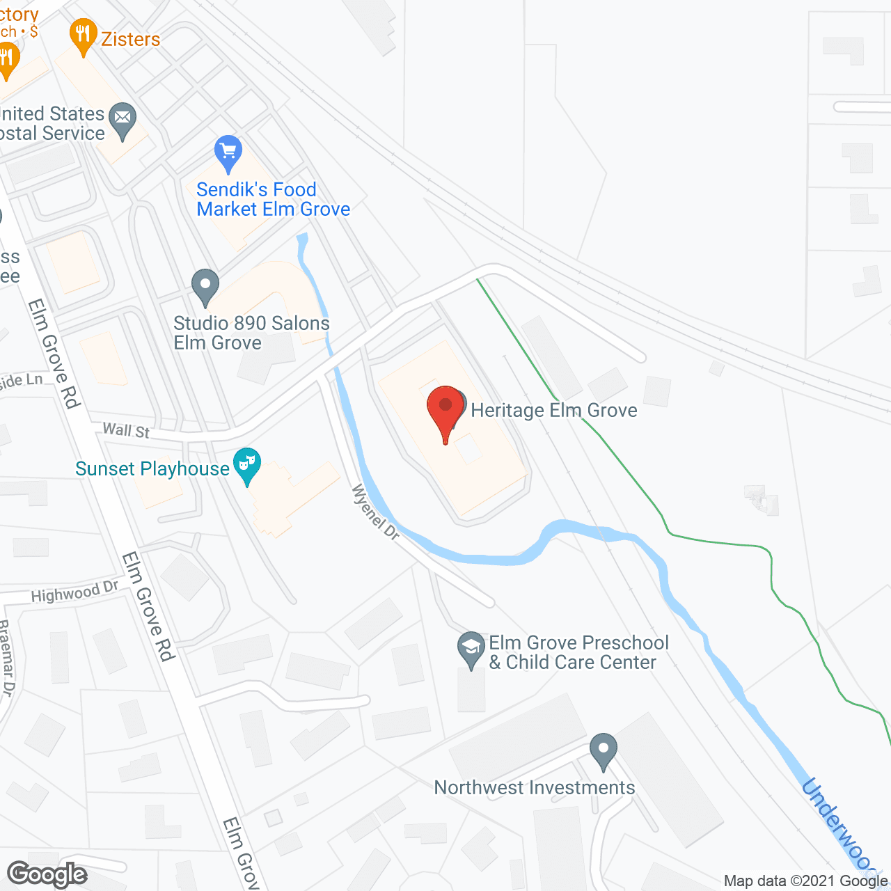Map of the neighborhood around Heritage Elm Grove