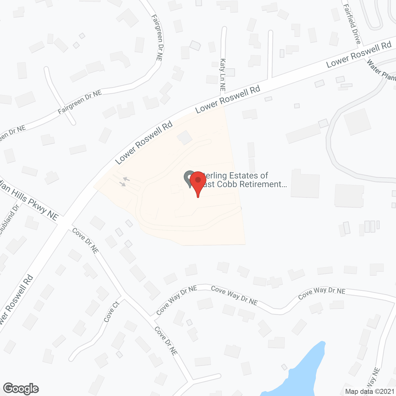 Map of the neighborhood around Sterling Estates East Cobb Senior Living Community