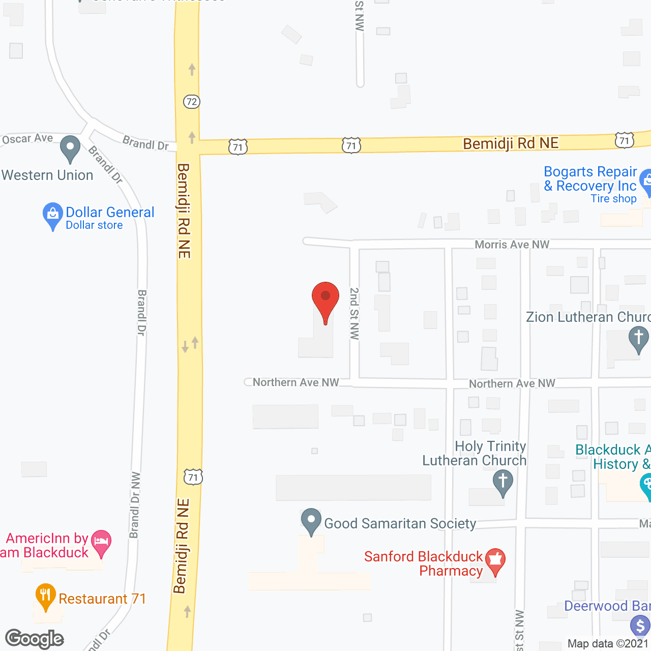 Map of the neighborhood around Blackduck Apartments