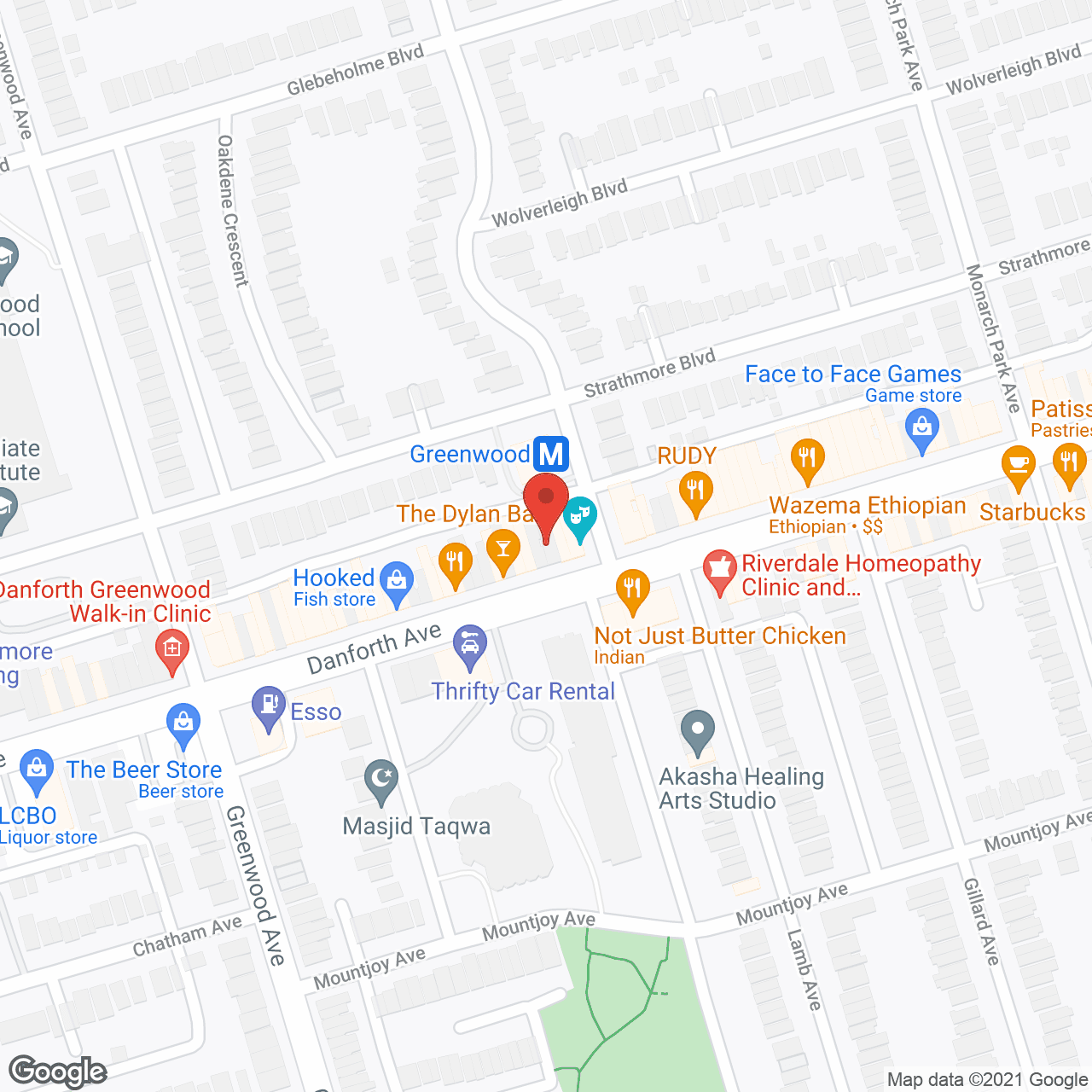Map of the neighborhood around St Davids Village