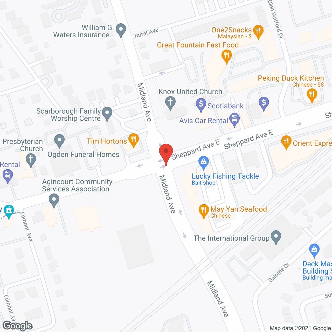 Map of the neighborhood around Shepherd Village