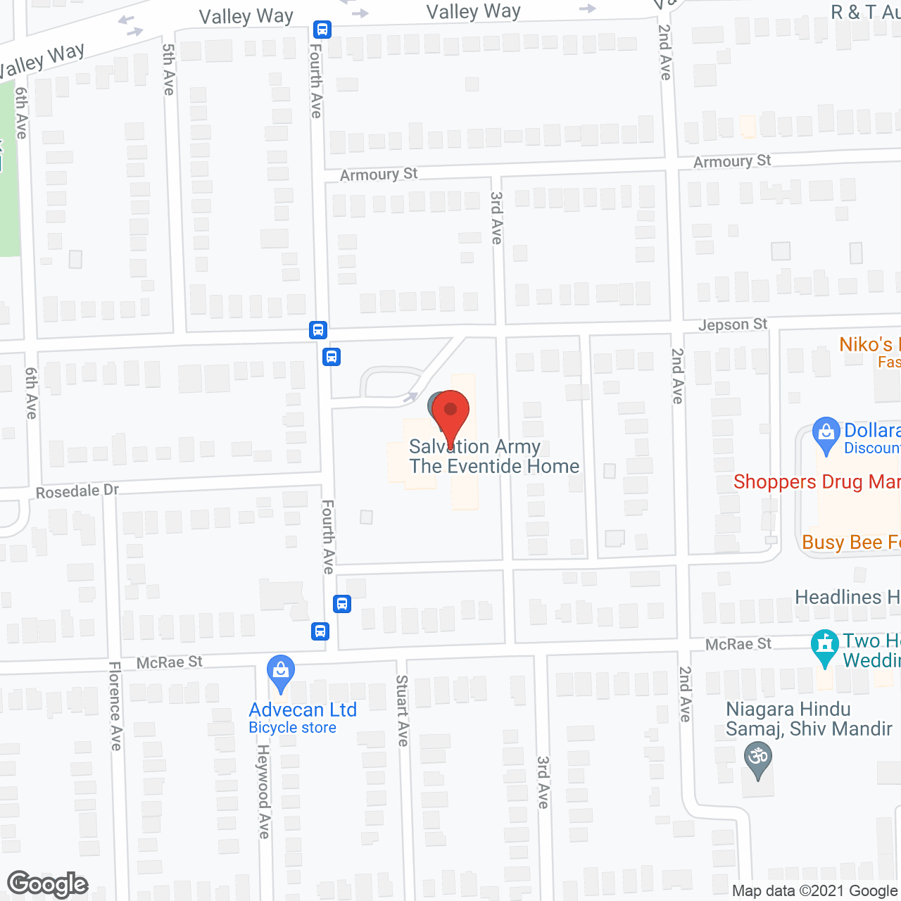 Map of the neighborhood around Salvation Army