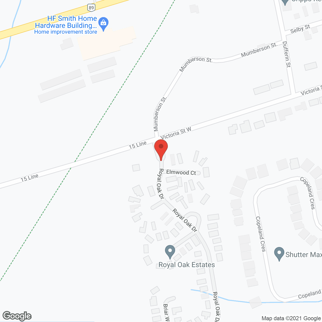 Map of the neighborhood around Royal Oak Estates Inc
