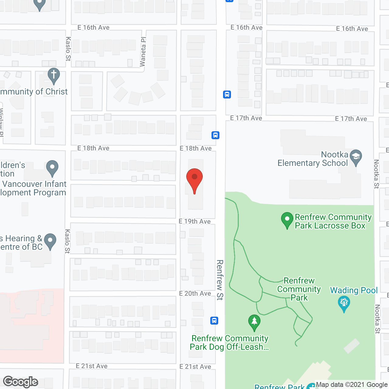Map of the neighborhood around Renfrew Park Manor