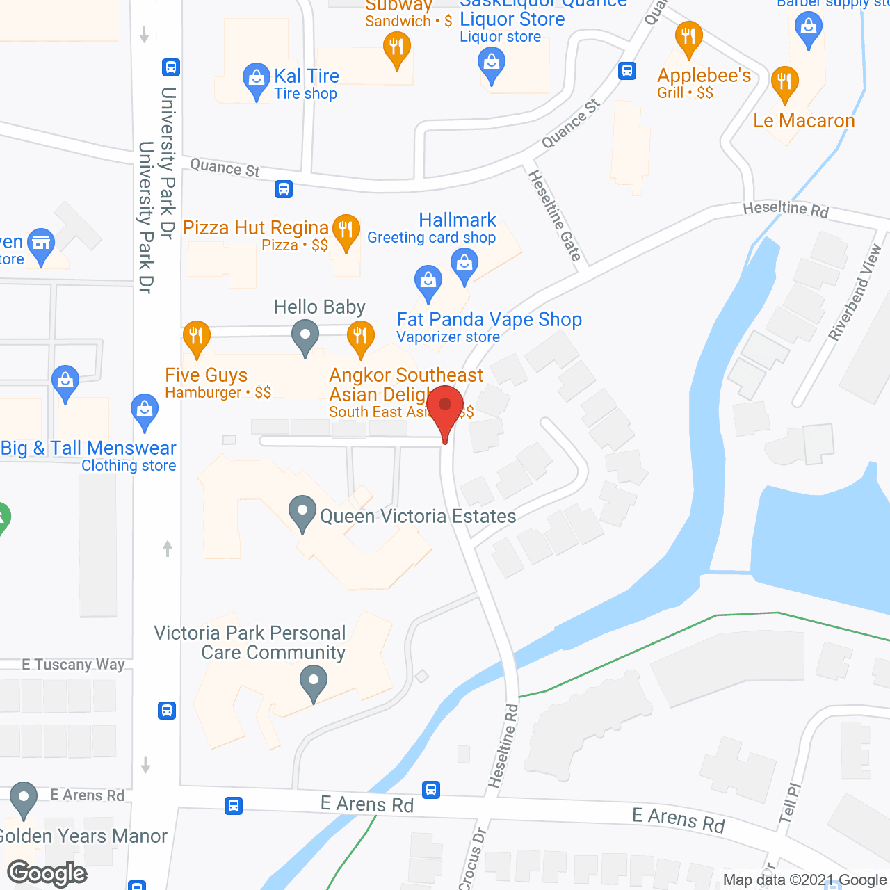 Map of the neighborhood around Queen Victoria Estates