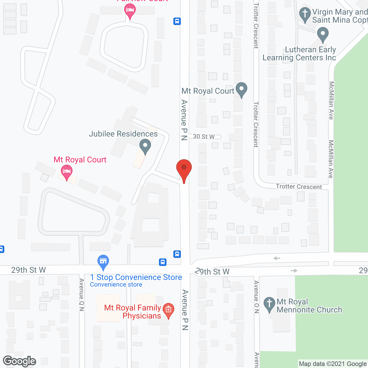 Map of the neighborhood around Porteous Lodge