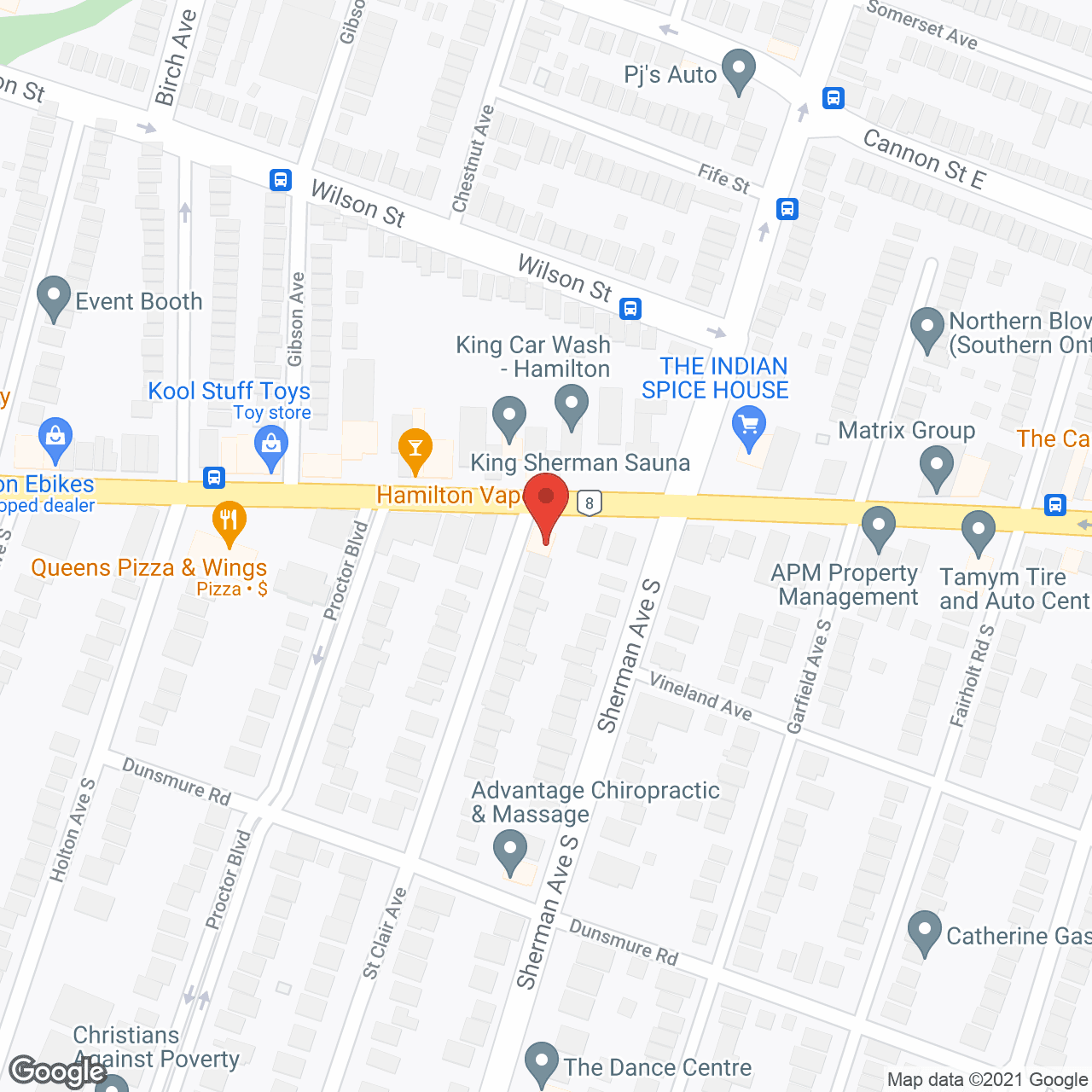 Map of the neighborhood around Maplecrest Manor