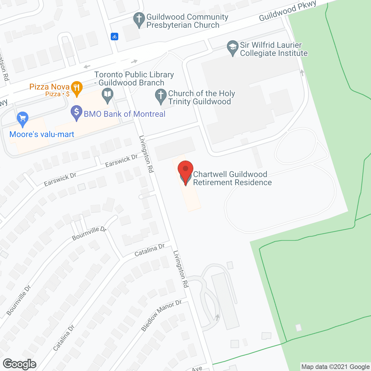 Map of the neighborhood around Livingston Lodge