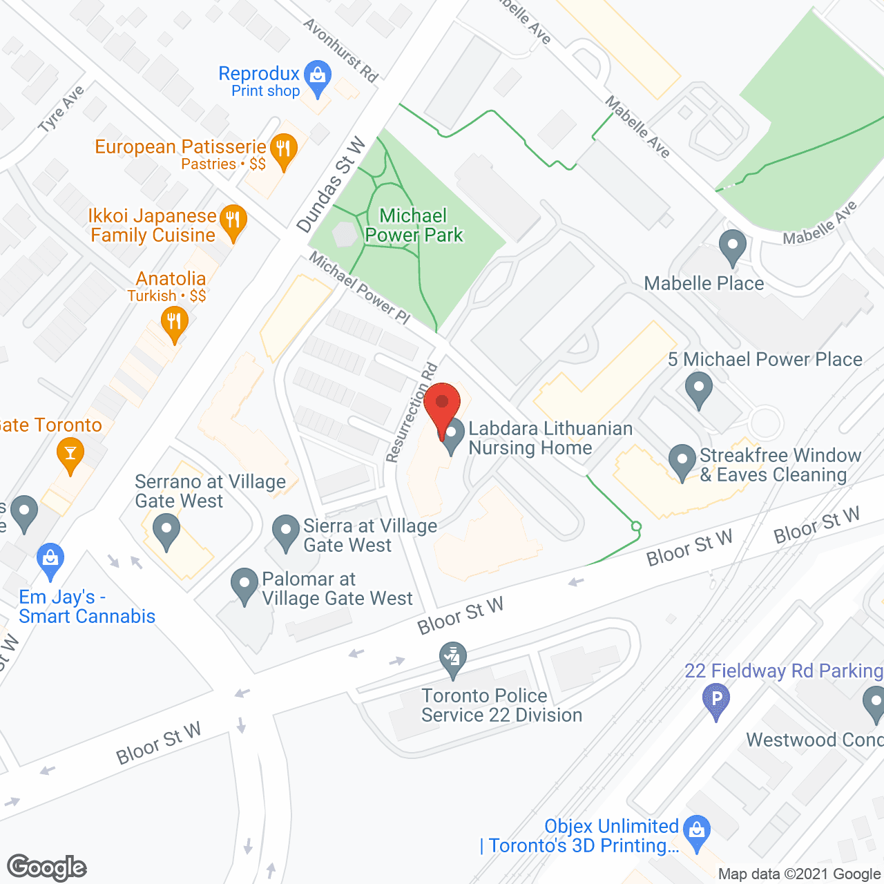 Map of the neighborhood around Labdara Lithuanian Nursing