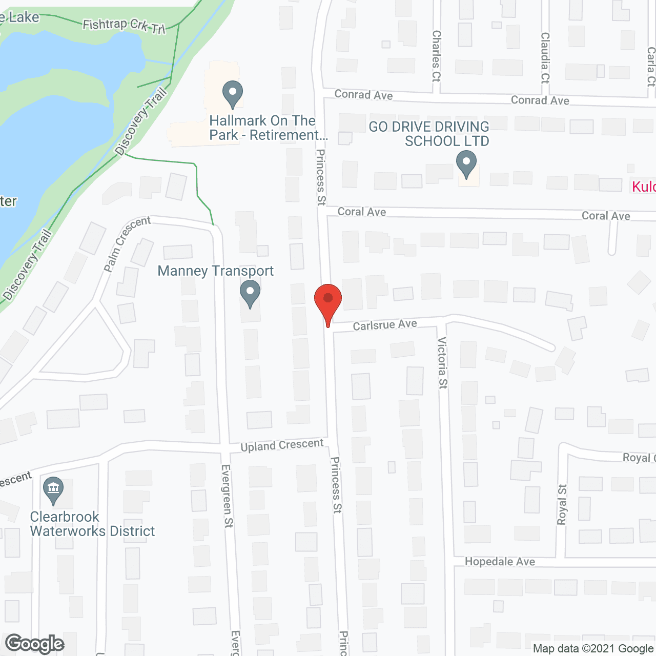 Map of the neighborhood around Hallmark Assisted Living