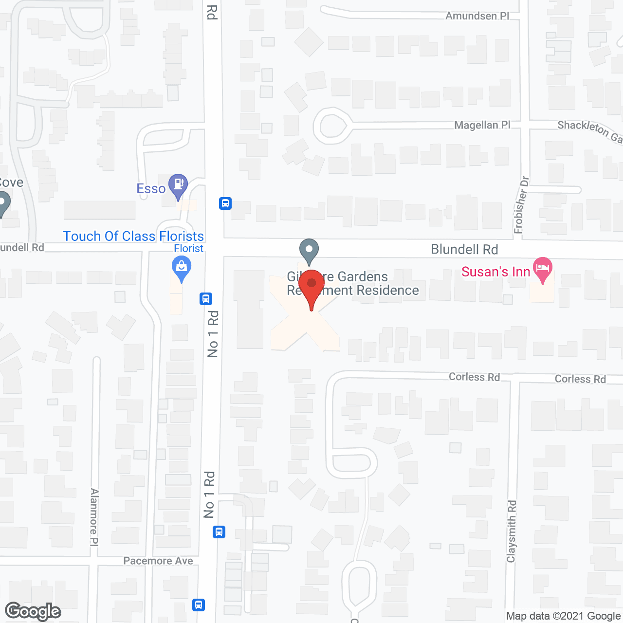 Map of the neighborhood around Gilmore Gardens