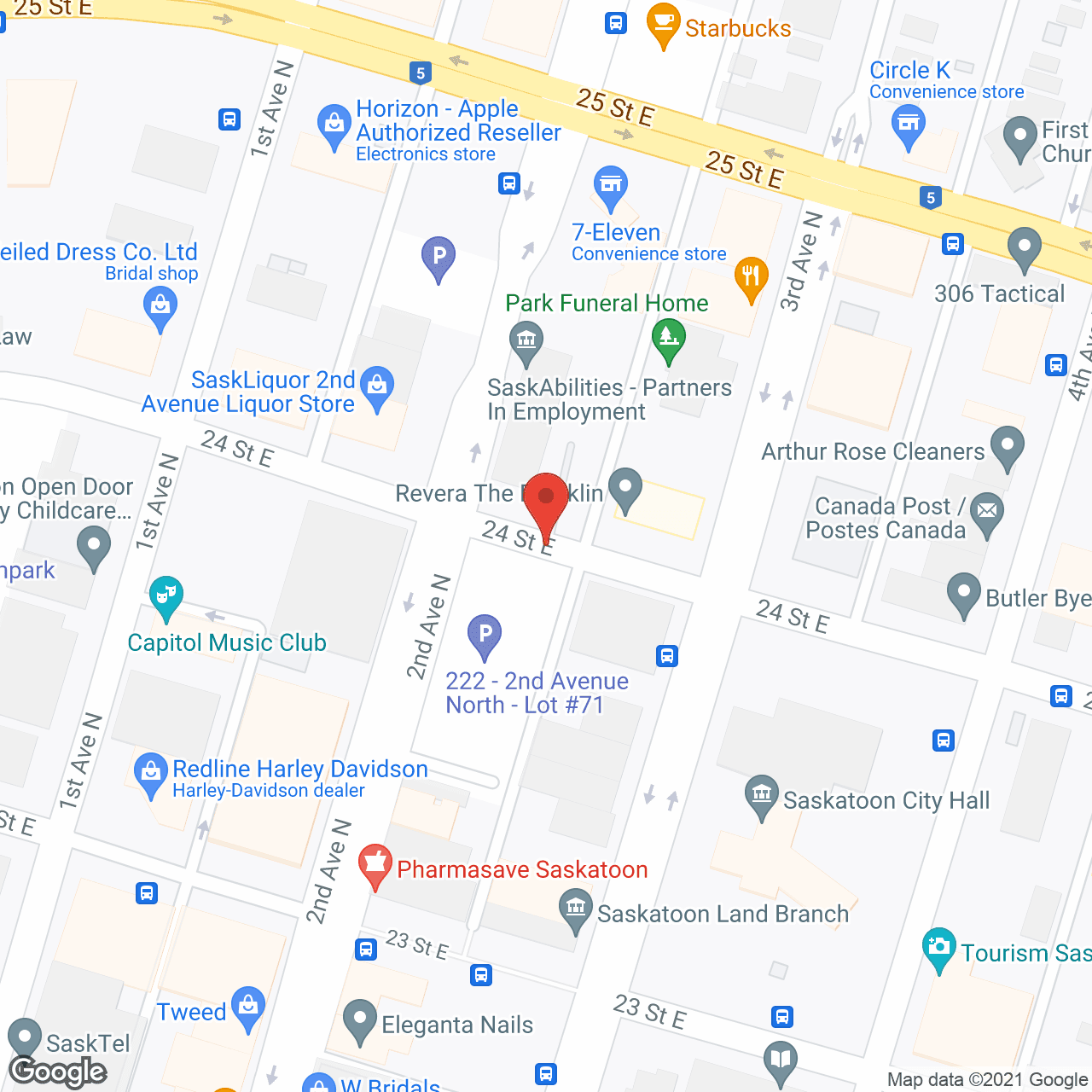Map of the neighborhood around Franklin