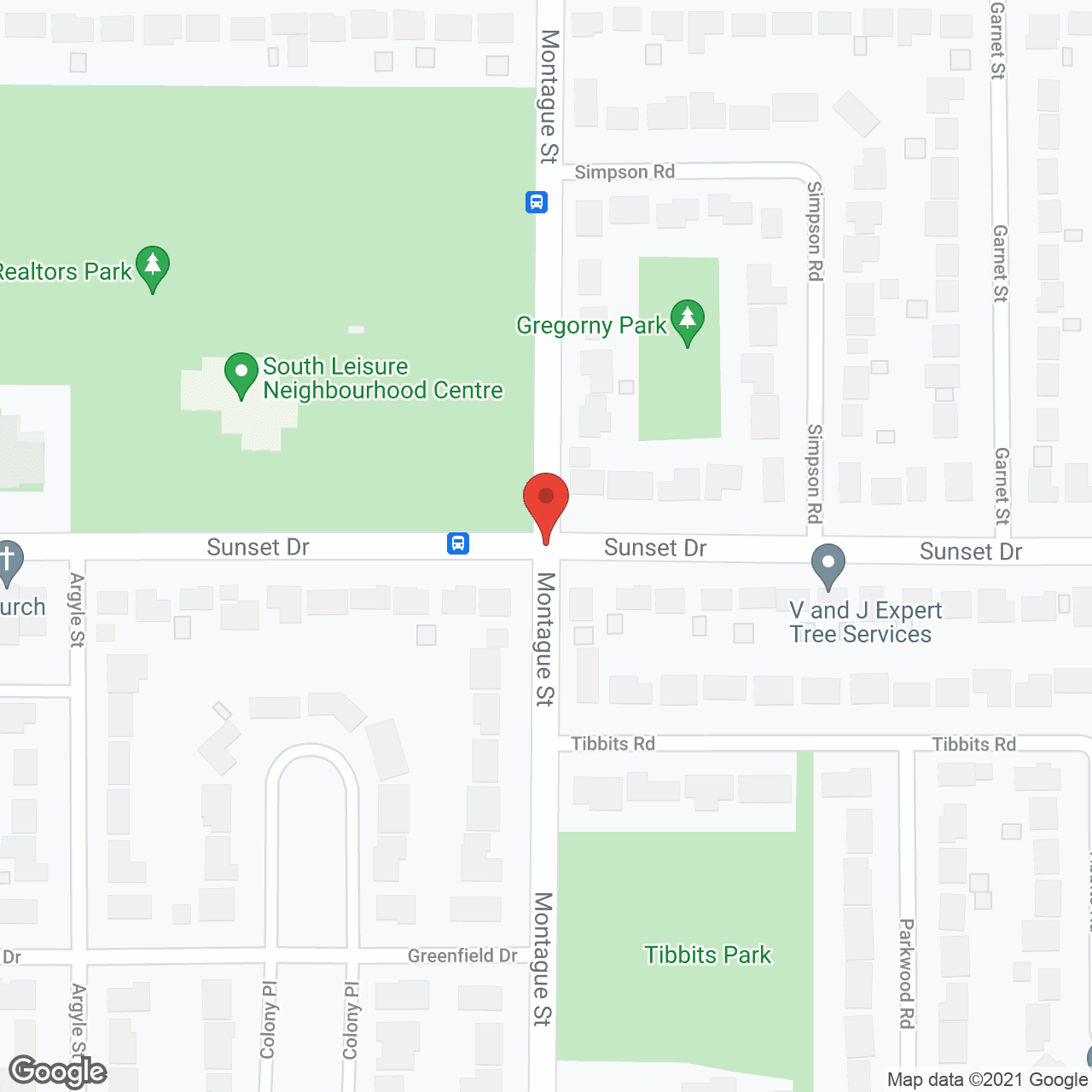 Map of the neighborhood around Extendicare/Sunset