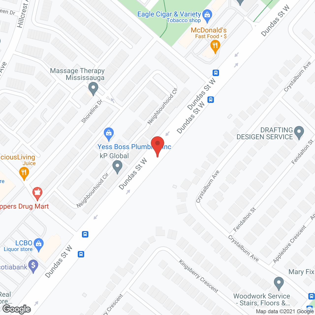 Map of the neighborhood around Erin Mills Lodge