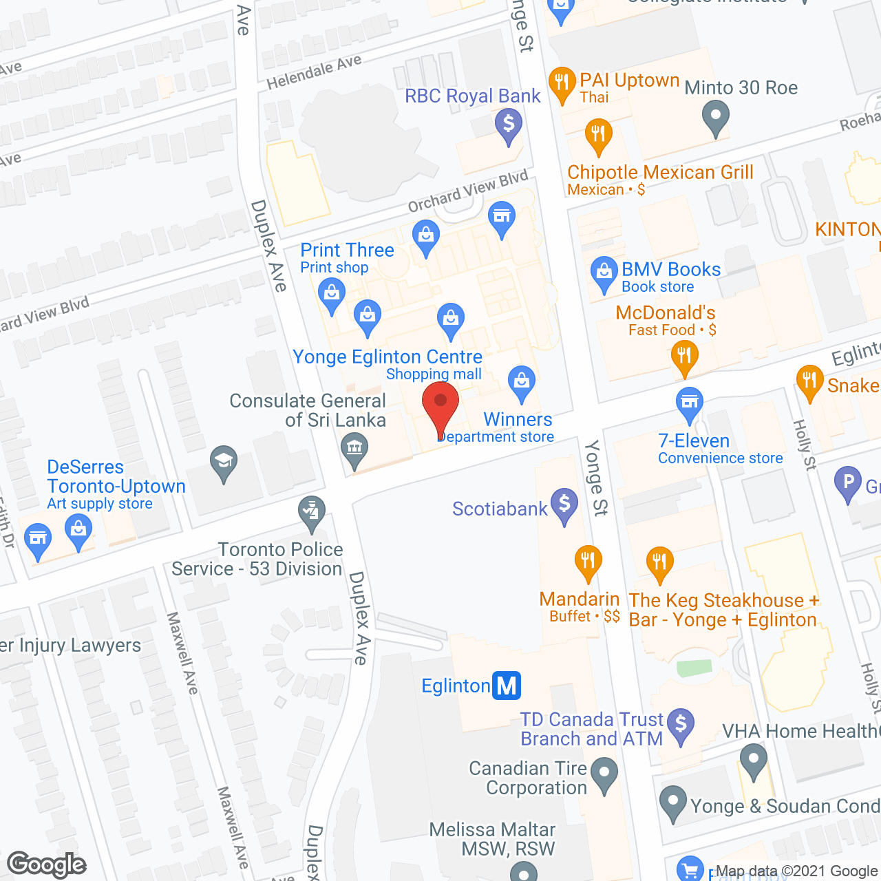 Map of the neighborhood around Dynacare Inc