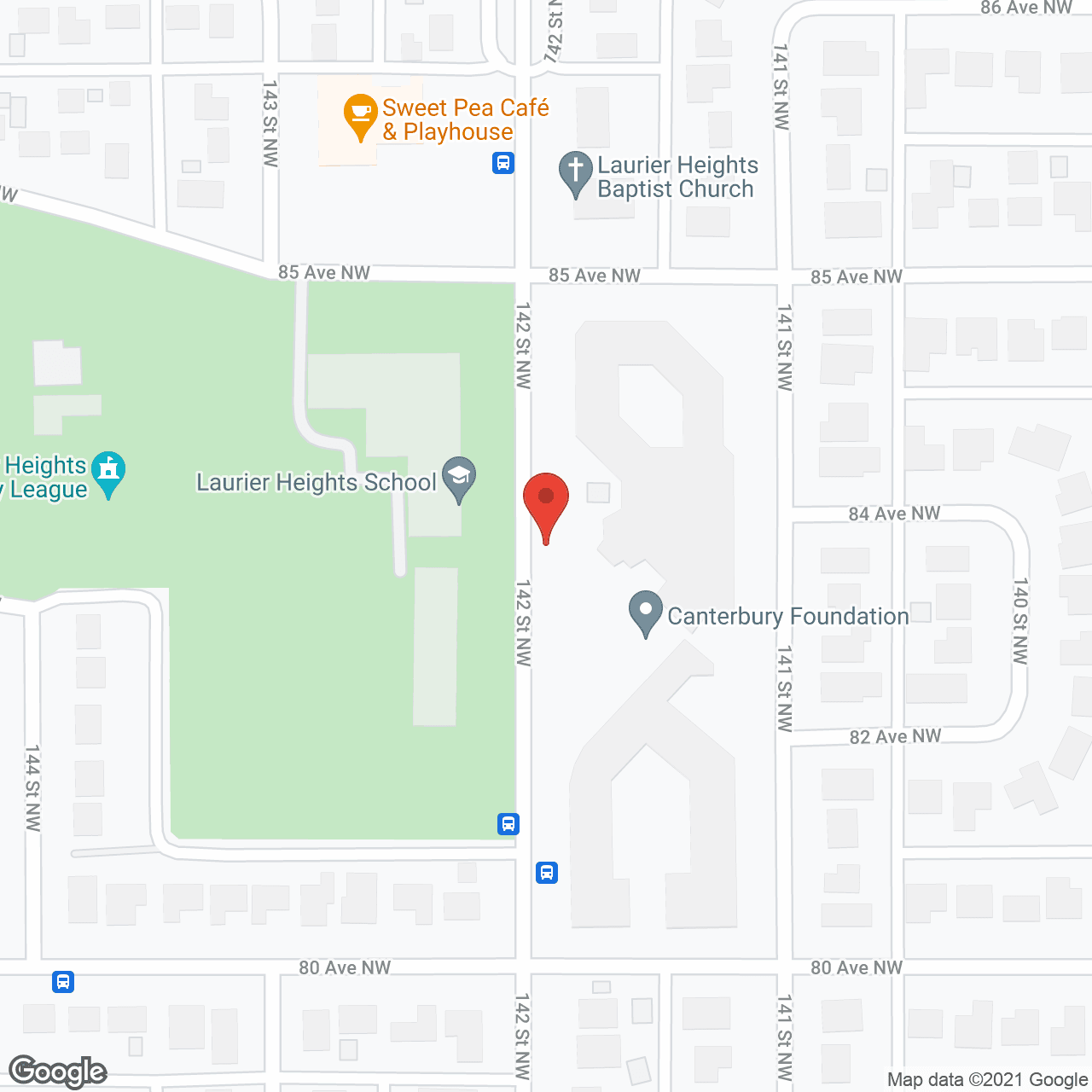 Map of the neighborhood around Canterbury Manor