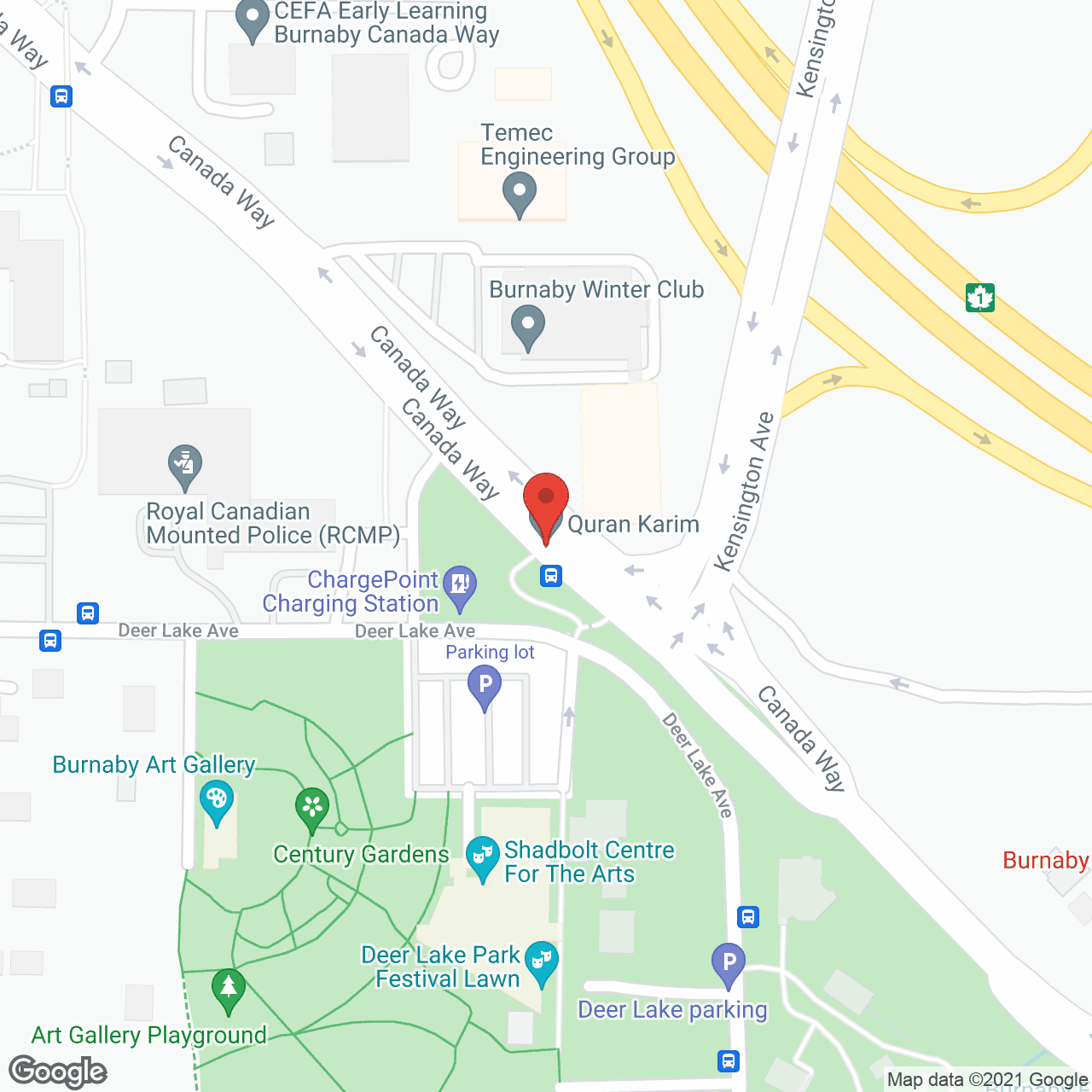 Map of the neighborhood around Canada Way Lodge