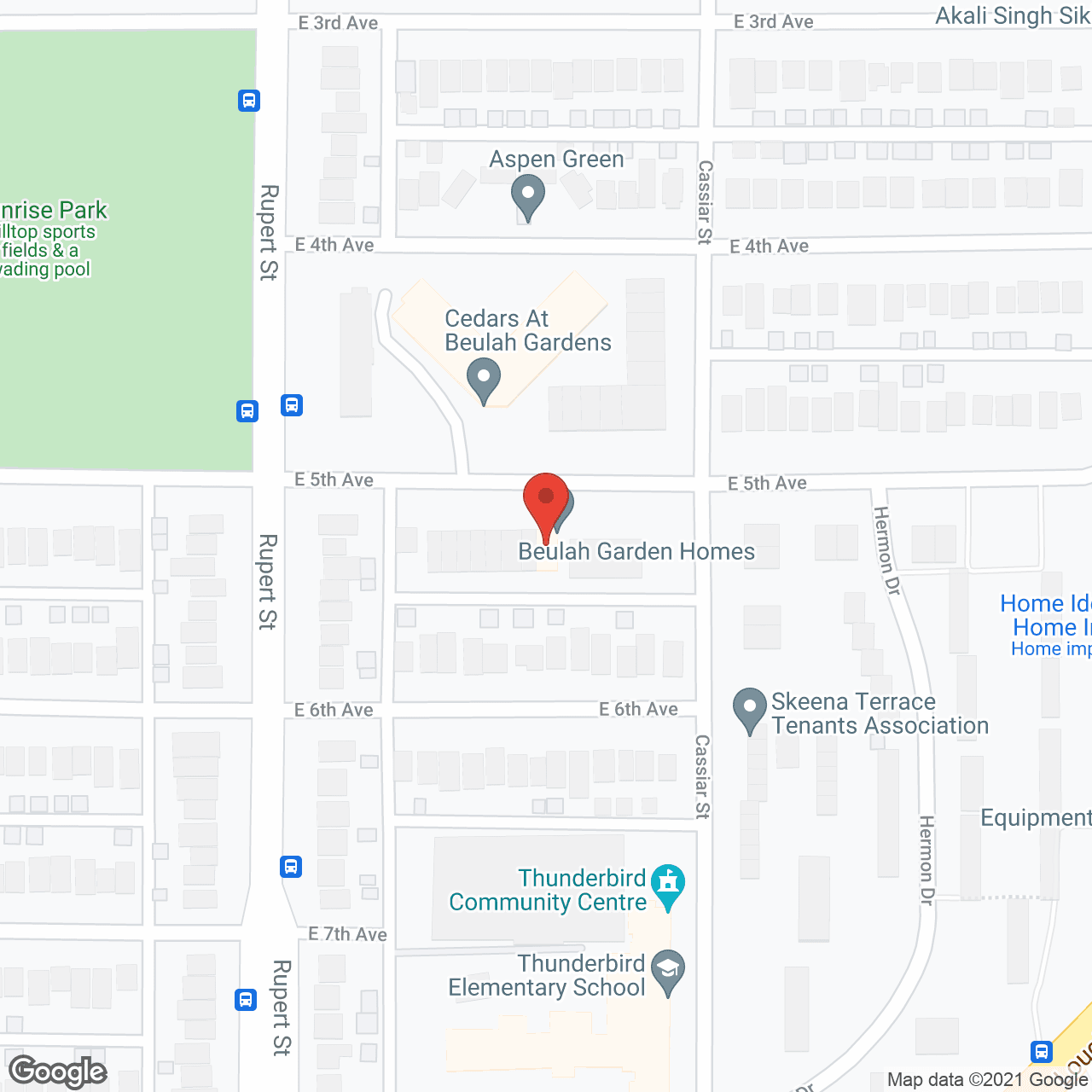 Map of the neighborhood around Beulah Garden Homes