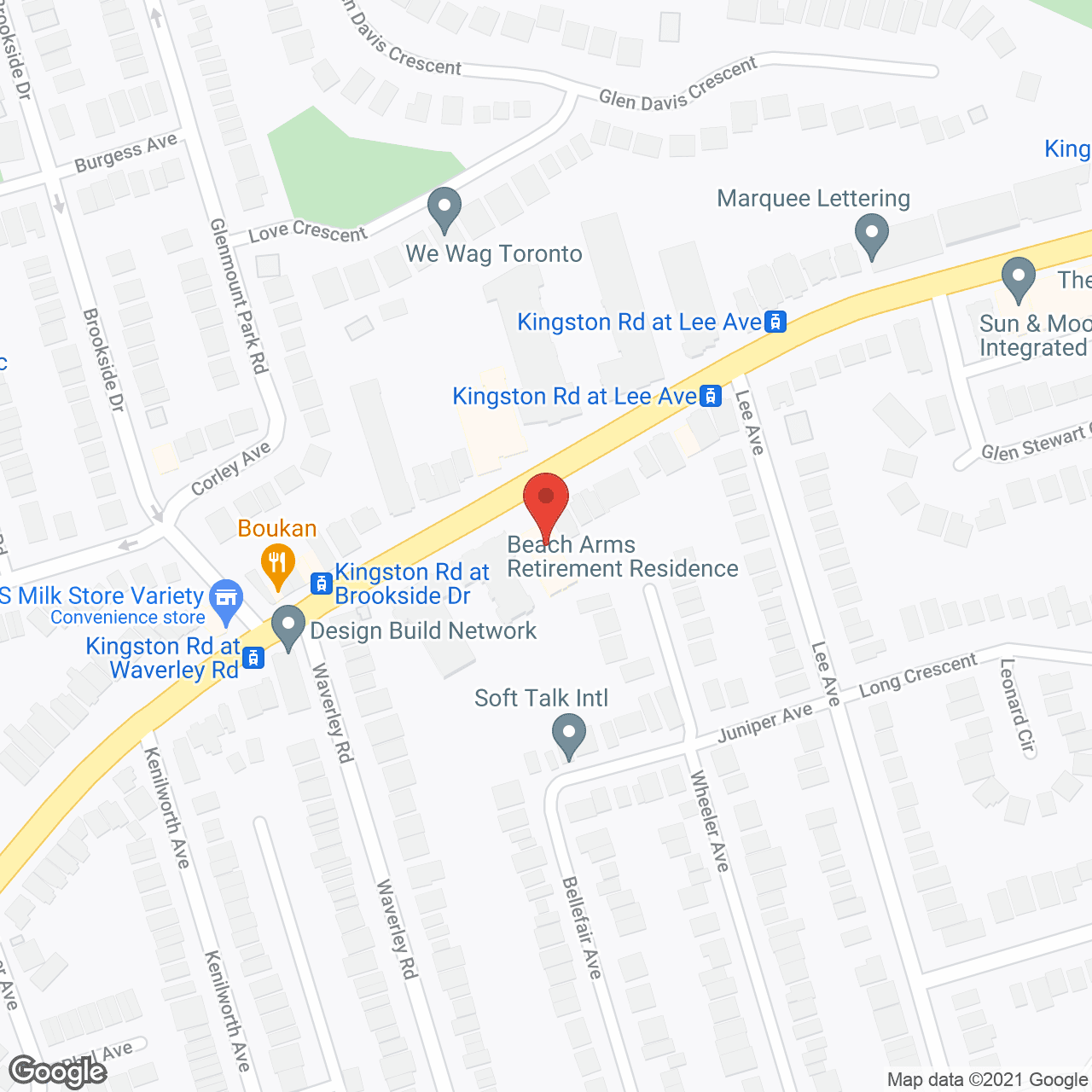Map of the neighborhood around Beach Arms Lodge